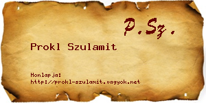 Prokl Szulamit névjegykártya